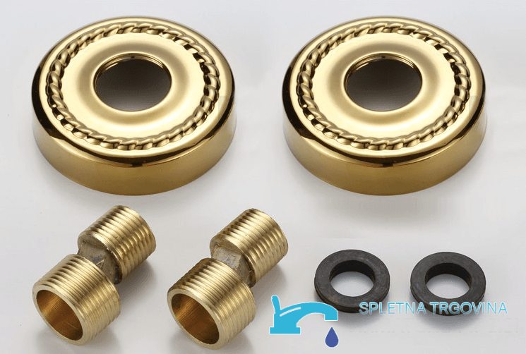 Aufputz-Duschpaneel EYN NTG87262 in Gold aus Messing mit schwenkbarem Auslauf