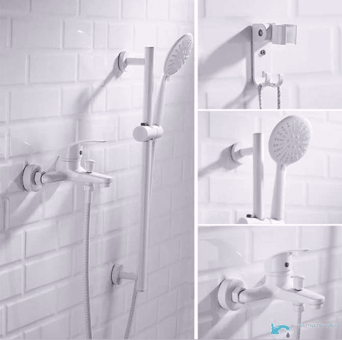 Weißes Aufputz-Duschsystem EYN BKP1457 für das Badezimmer mit Handbrause