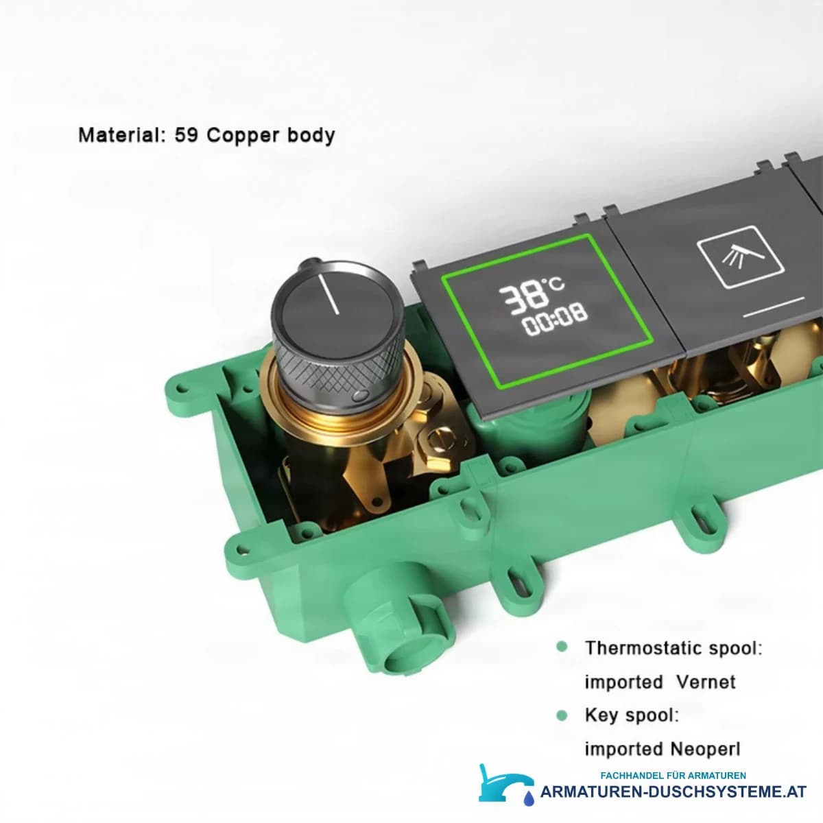 Unterputz-Duschsystem ELITE EDITION BCS1045 mit 6 Funktionen, Thermostat und LED in mehreren Farbausführungen