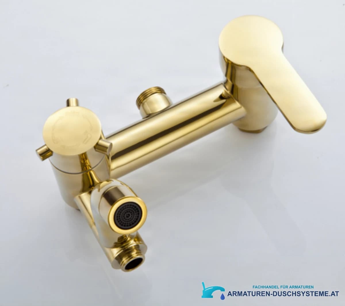 Duschsystem NSG05783 — goldene Armatur mit Hebel, Umsteller und Gewindeanschlüssen