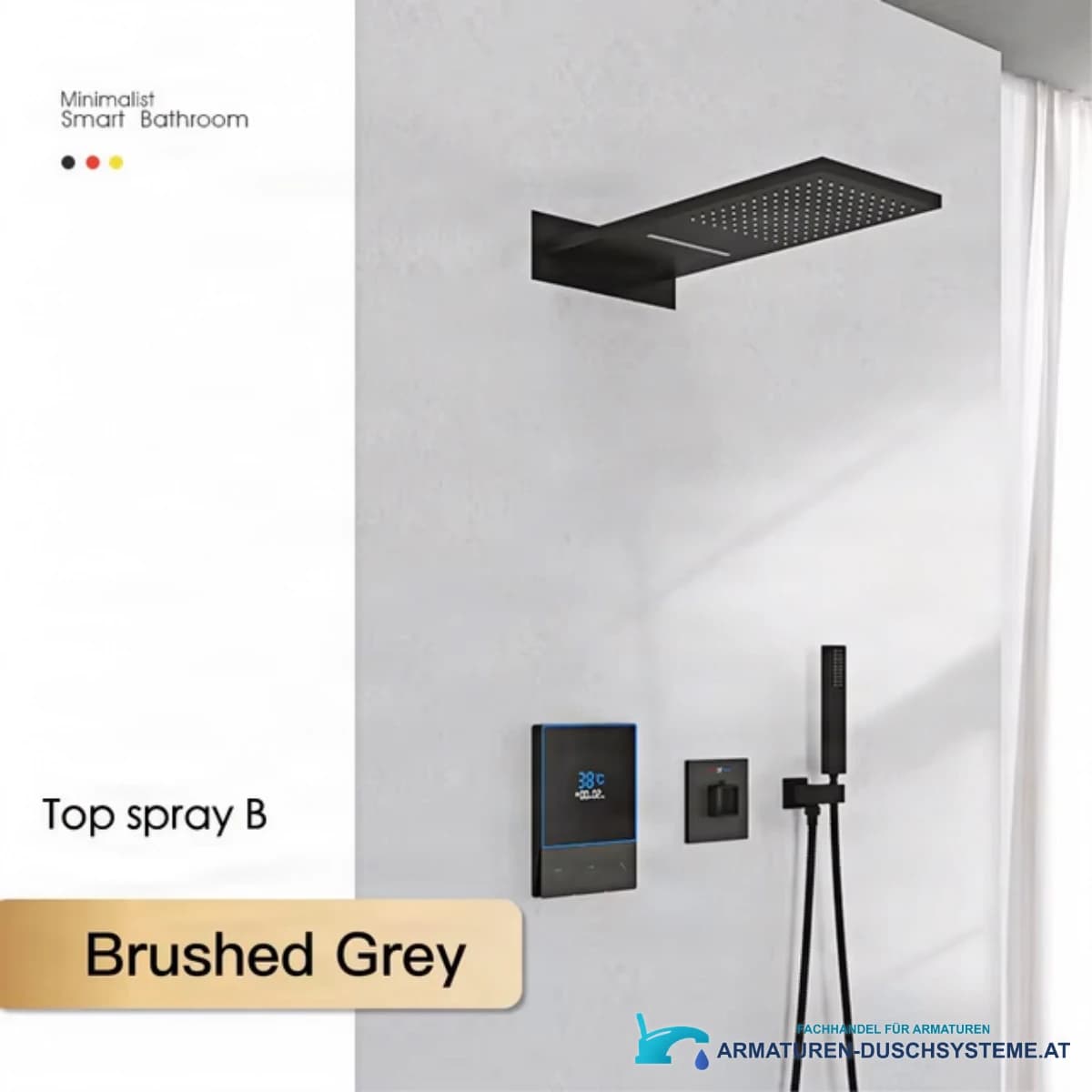 Unterputz-Duschsystem ELITE EDITION BCS1721 mit Thermostat, Wasserfallauslauf und mehreren Farbausführungen — Ansicht 23