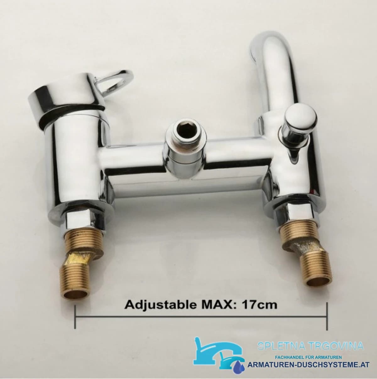 Anschlüsse der Wand-Badewannenarmatur EYN SK2264 mit maximal 17 cm Einstellbereich