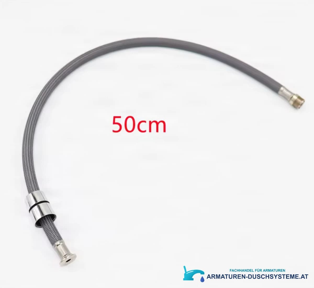 Ersatzschlauch für Küchenarmatur G1/2 DEL1350 mit dunkelgrauem Metallgeflecht, 50 cm