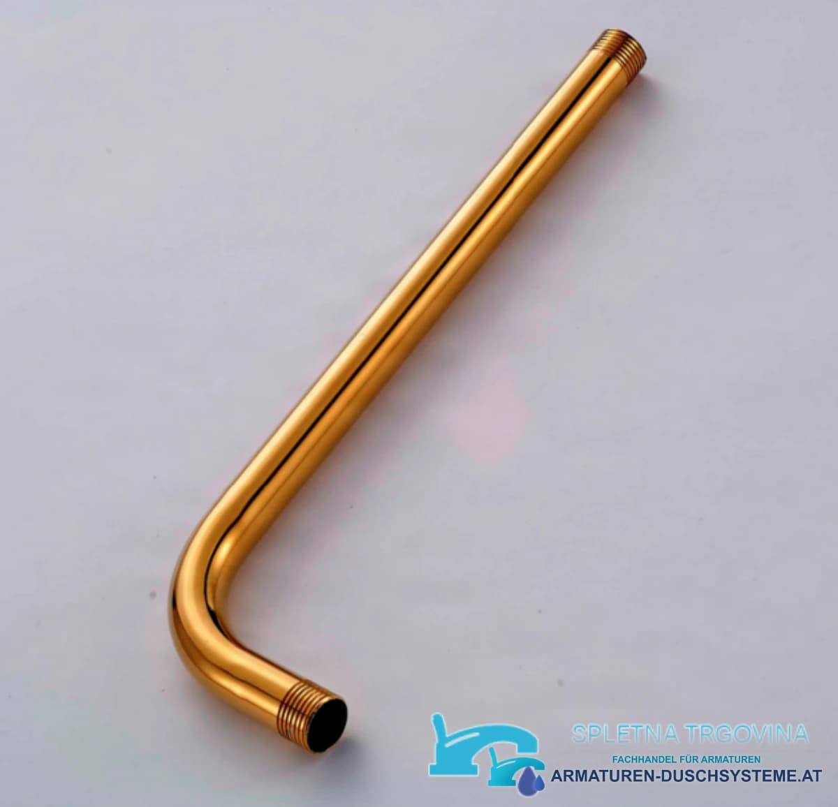 Detail des goldfarbenen Wandarms für das Unterputz-Duschsystem PT86947