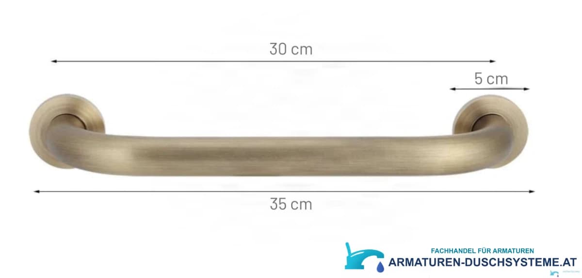 Maße des Badezimmer-Haltegriffs EYN DB1008: 35 cm Gesamtlänge, 30 cm Lochabstand