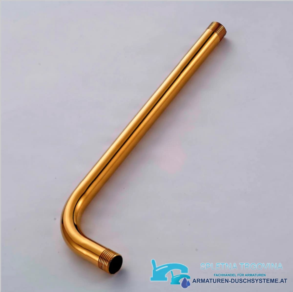 Detail des gebogenen goldenen Wandarms für das Unterputz-Duschpaneel woo-2322