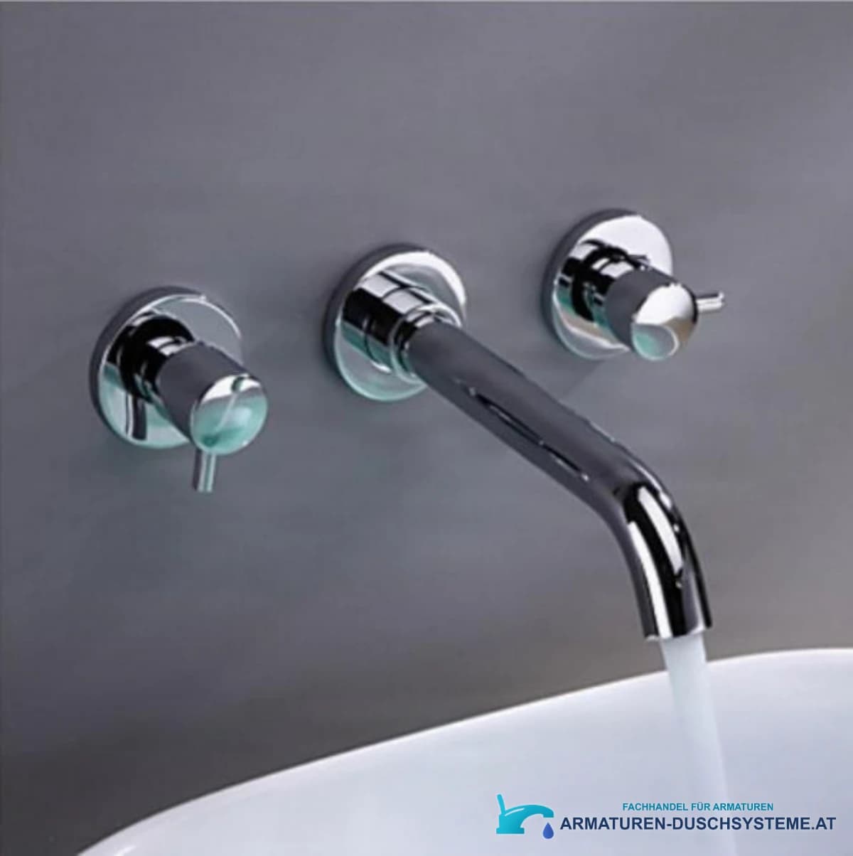 Wandarmatur für Waschbecken aus Messing SU2321 in poliertem Chrom