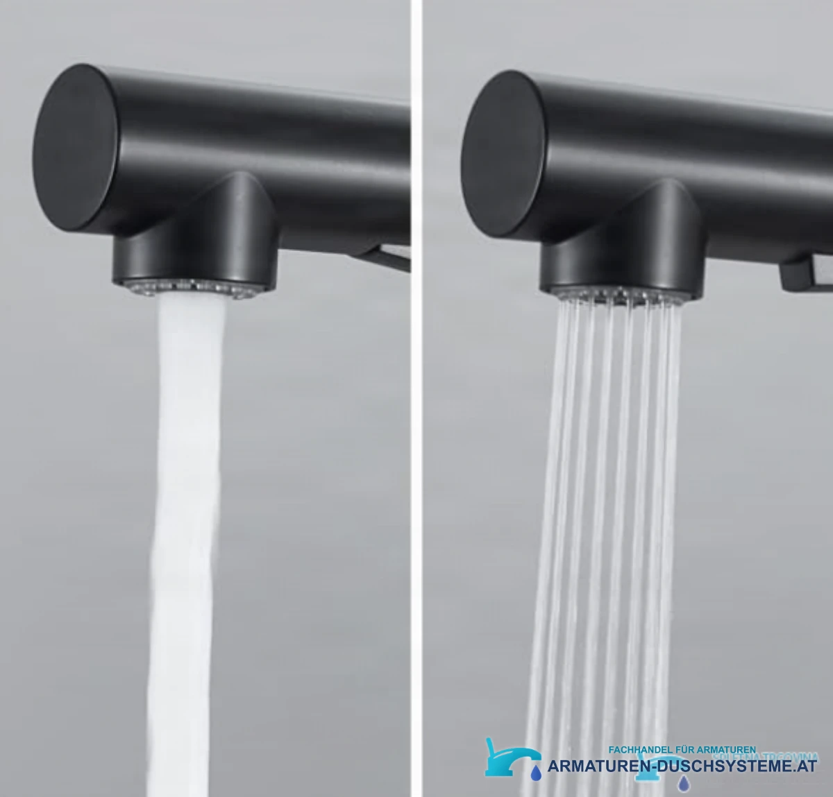 Funktionen des Armaturenkopfs EYN G1036: Normalstrahl und Brausestrahl