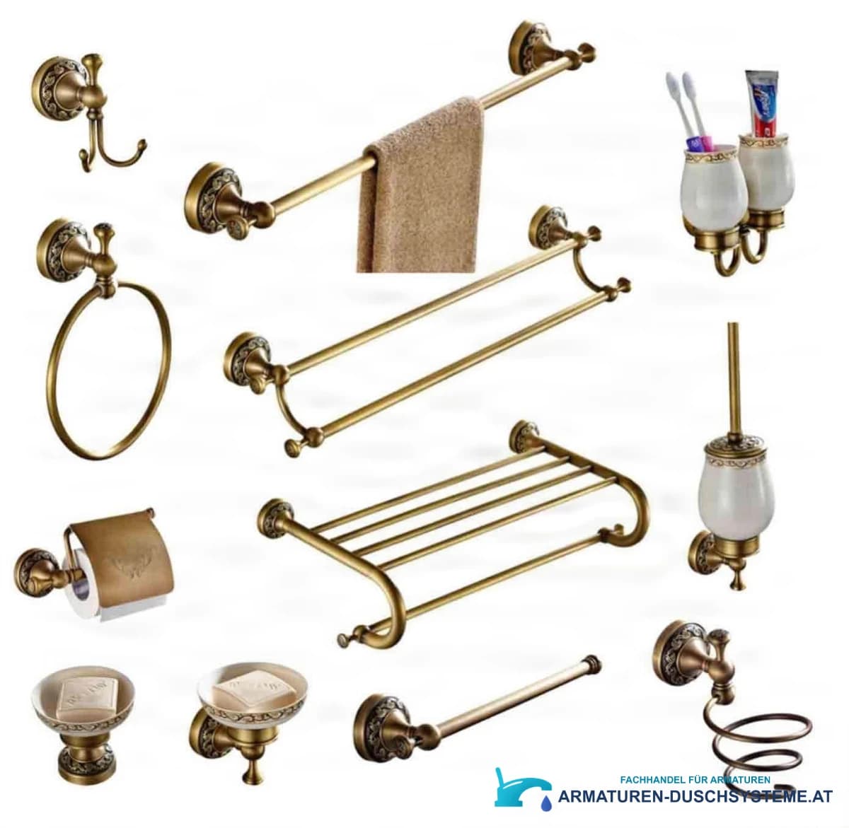 Antike Badezimmeraccessoires AQD1359 in Antikmessing