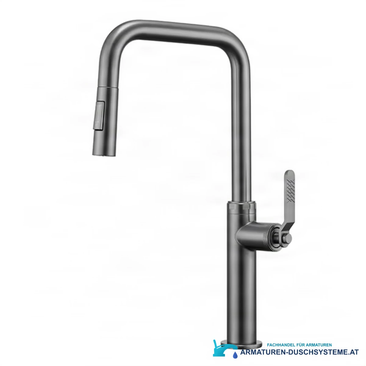 Moderne 304-Edelstahl-Küchenarmatur ELITE EDITION KF1692 – Oberfläche in Dunkelgrau